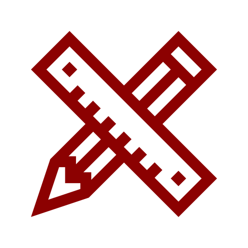 Ikon av blyant og linjal